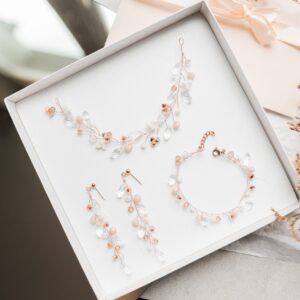 Komplet biżuterii z kryształkami Lea