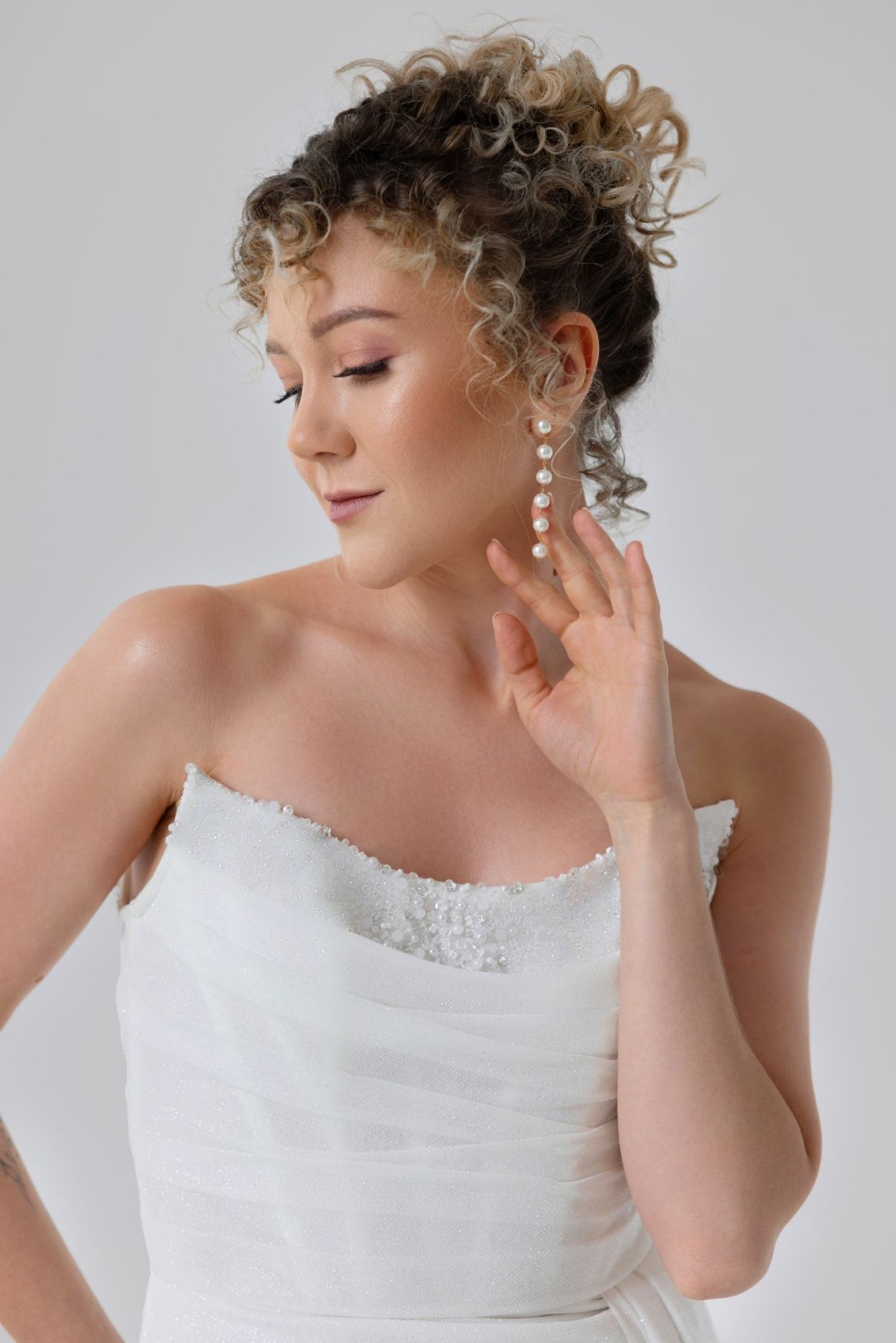 długie kolczyki ślubne