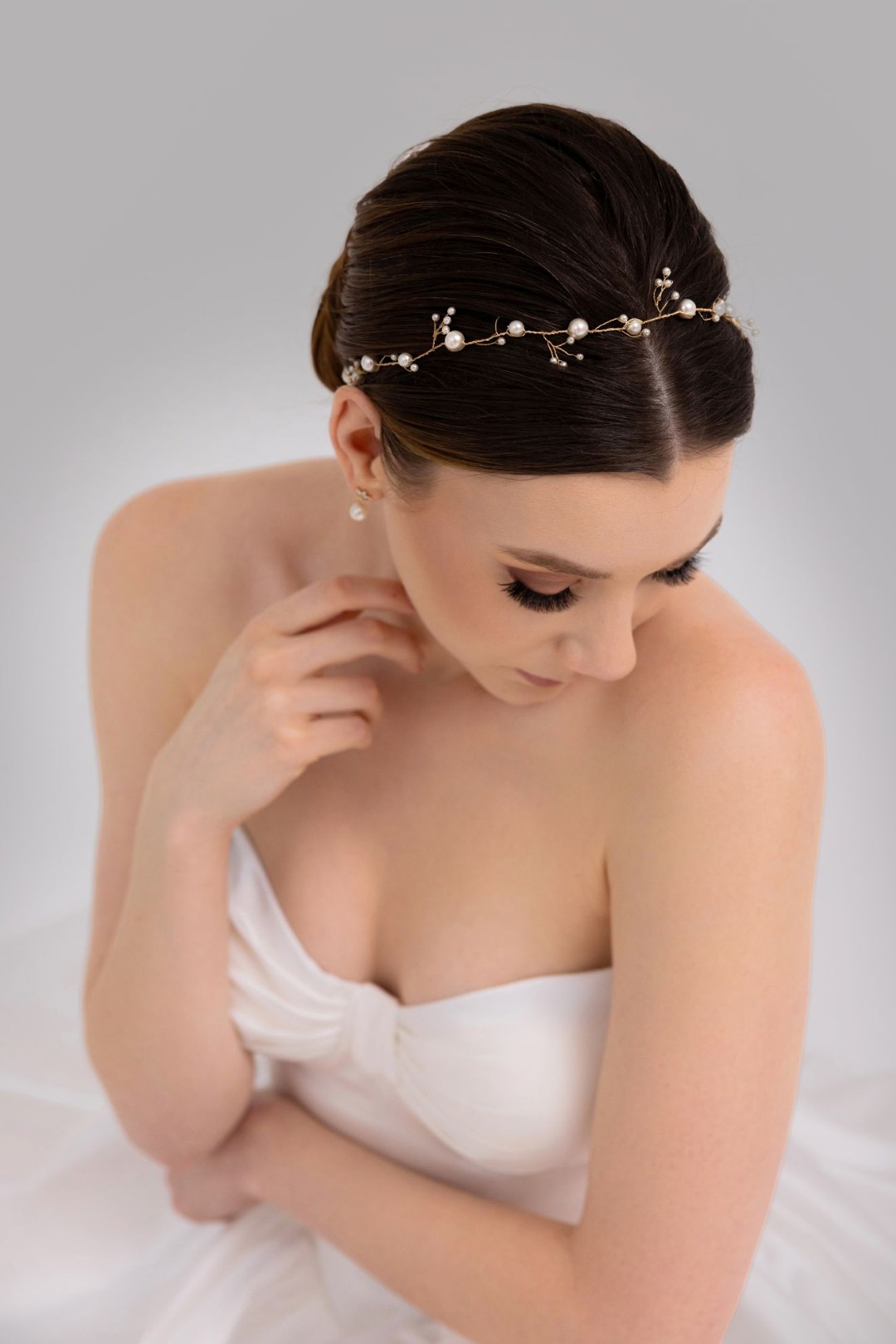 gałązka ślubna z perłami