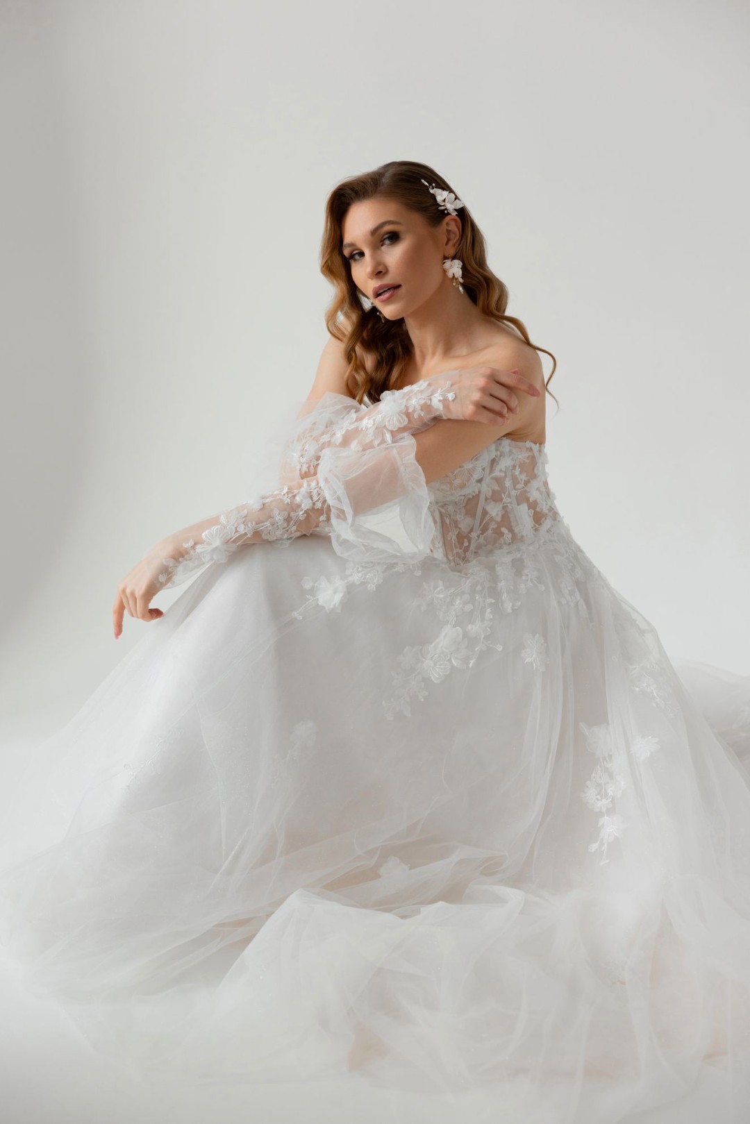 kolczyki ślubne kwiaty