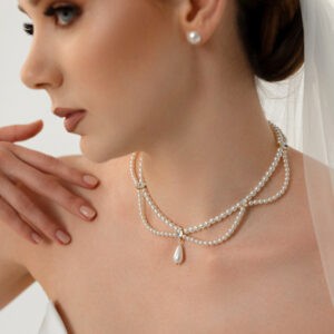 Kolia ślubna z perłami "Elara"