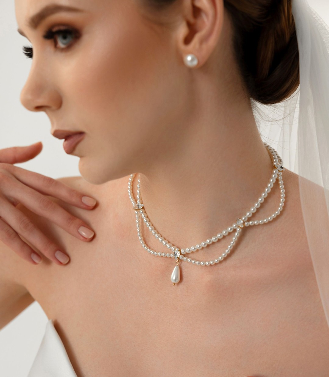 naszyjnik ślubny perły