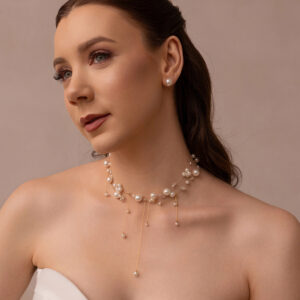 Naszyjnik kolia z perłami i łańcuszkami "Vienna"