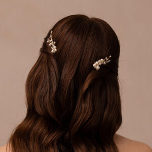 Ozdobne kokówki z perłami i kryształkami "Liliane"