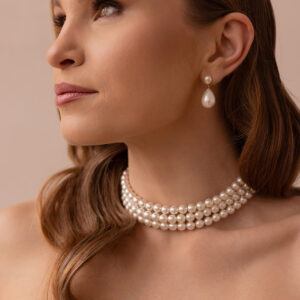 Naszyjnik potrójny choker z pereł "Eleonore"