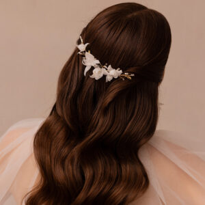 Gałązka do włosów z jedwabnymi kwiatami "Florentine"