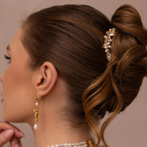 Spinka z perłami i kryształami Preciosa "Freya"