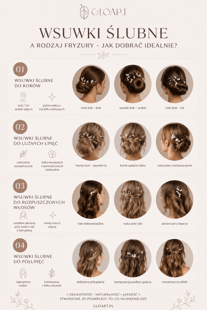 wsuwki ślubne - jak dobrać? infografika